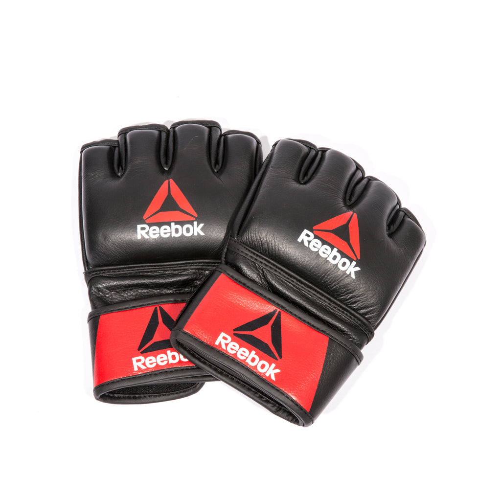 Reebok Combat MMA handsker i læder - sort & rød