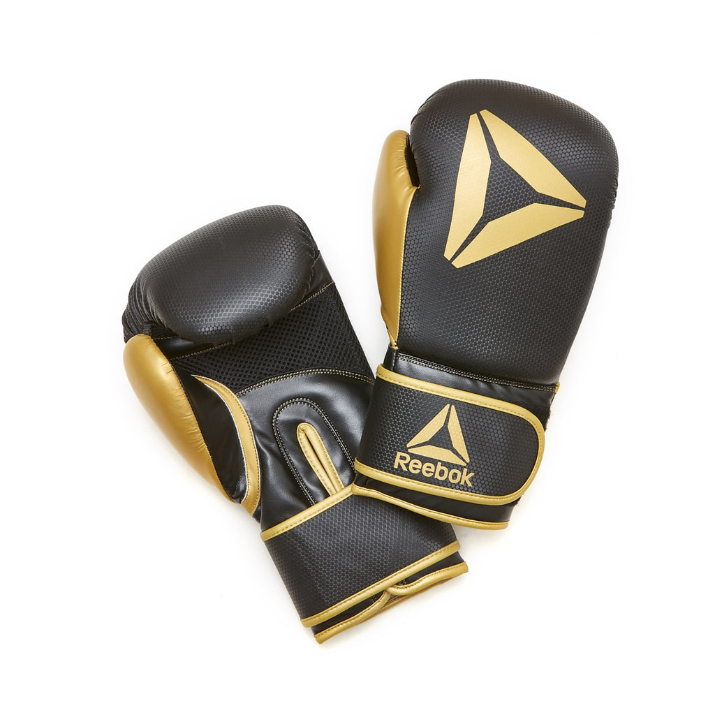 Reebok Retail Boxing Gloves 16 oz sort & guld