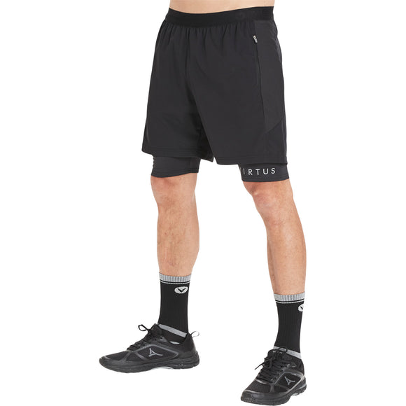 Virtus Dylan 2in1 Logo Stretch Træningsshorts - Herre