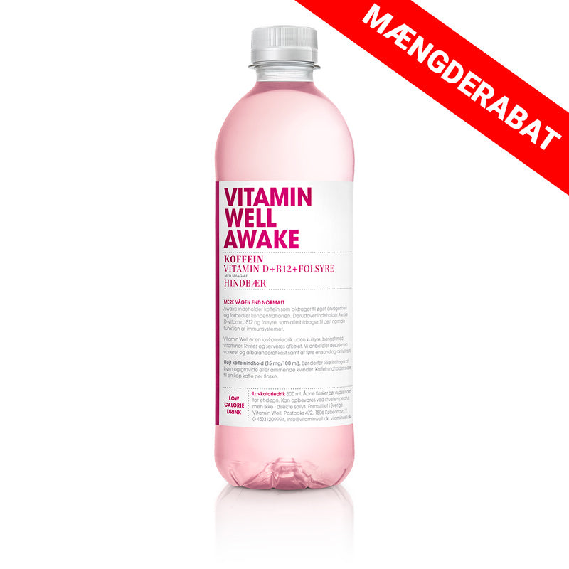 Vitamin Well Awake - Hindbær 50cl - Inkl. pant